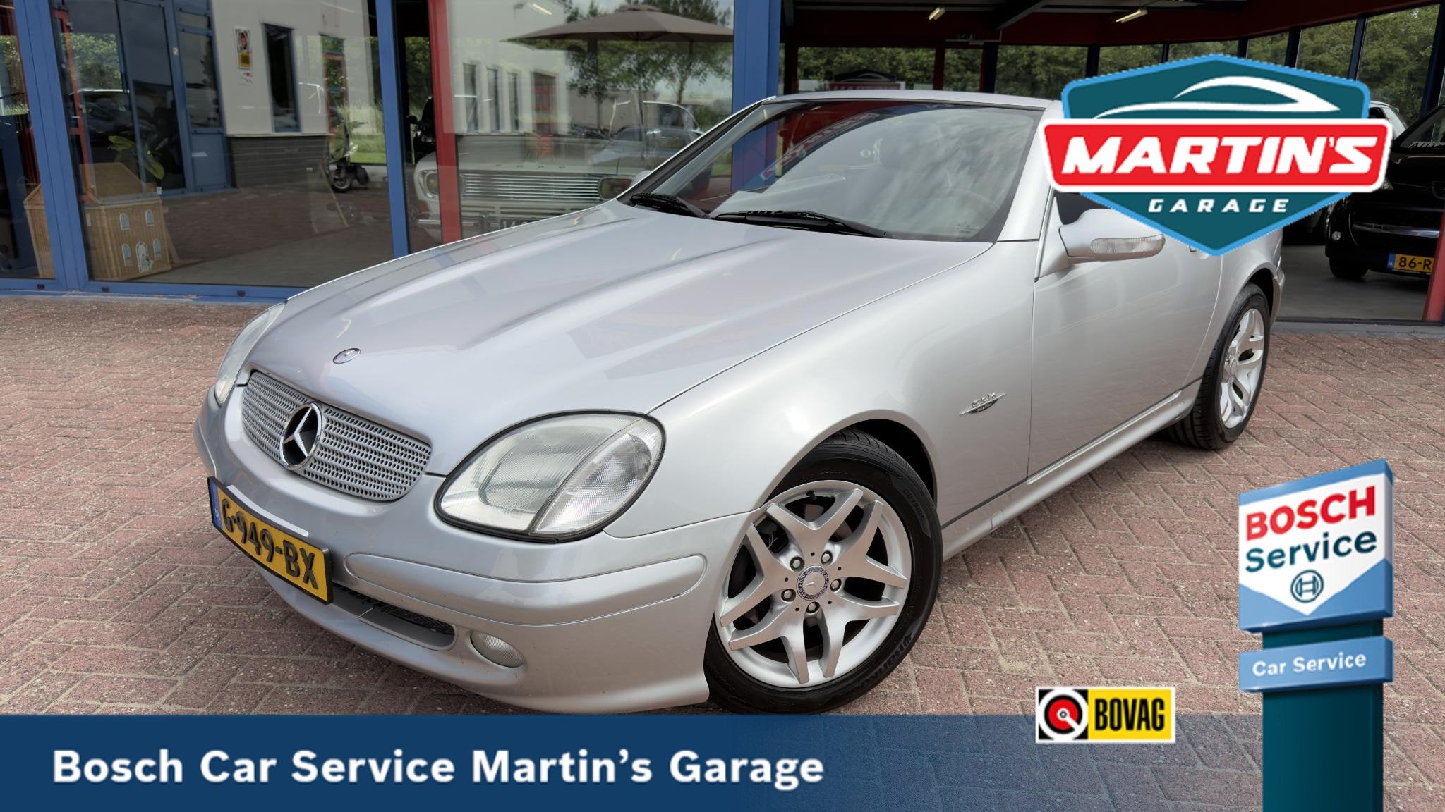 Mercedes-Benz SLK-klasse 200 K. UNIEK! TOPSTAAT! ERG MOOIE A, Auto's, Gebruikt, Zwart, 4 cilinders, Cabriolet