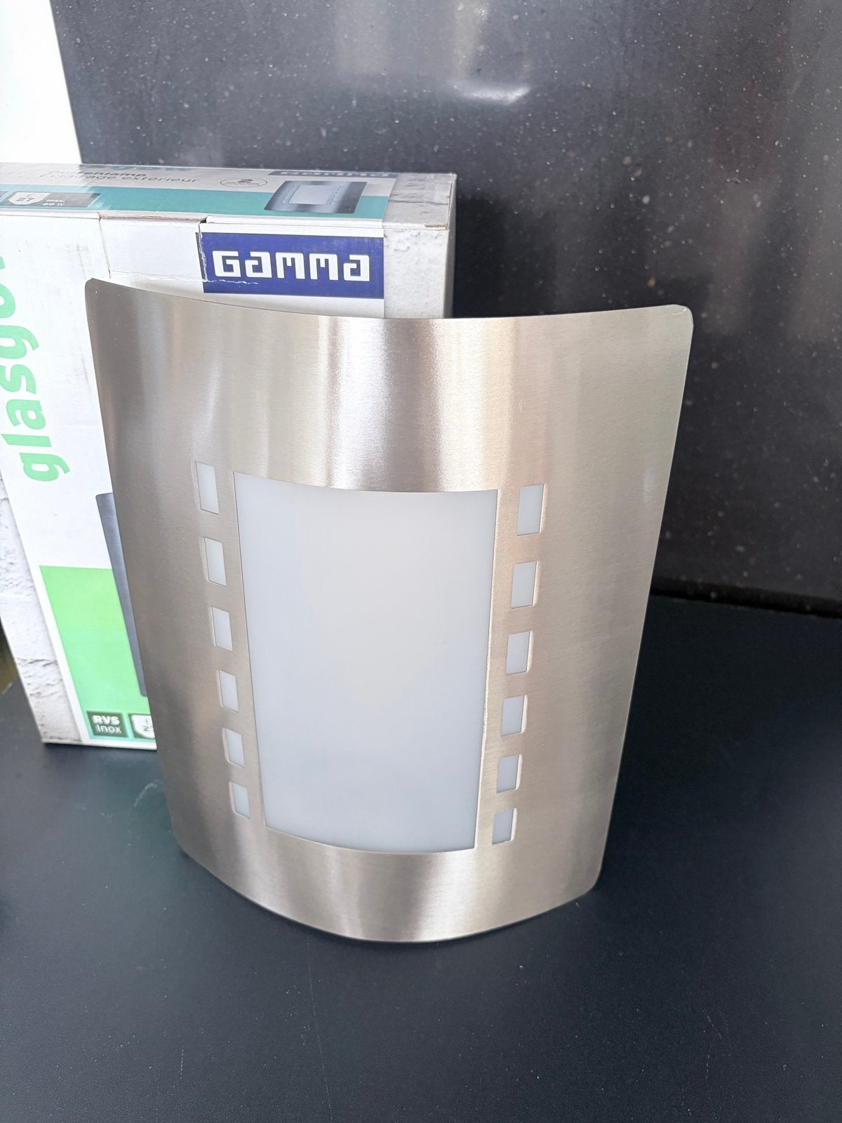 Nieuwe Gamma Buitenlampen 'Glasgow' RVS E27 max 60W, Ophalen of Verzenden, Nieuw, Metaal