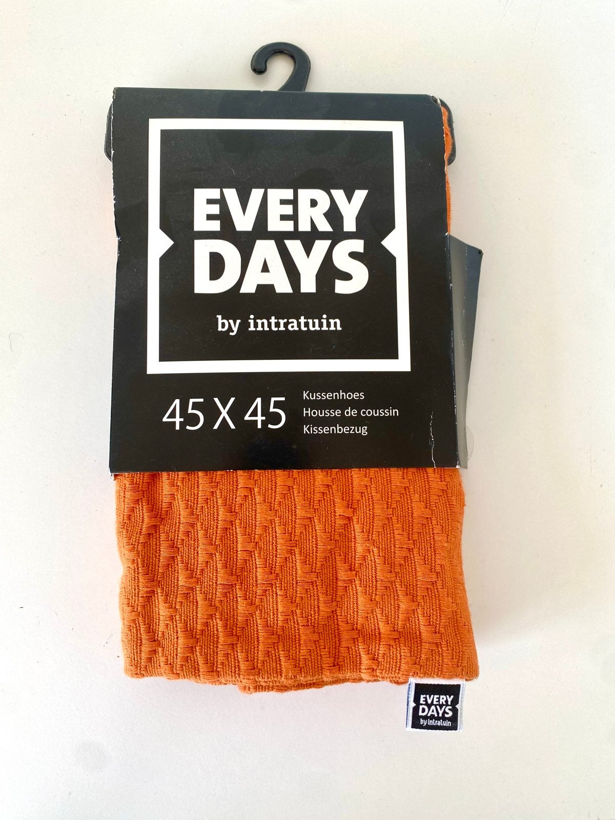 Intratuin Every Days Kussenhoes 45x45 Terracotta, Overige merken, Met print, Nieuw, Oranje