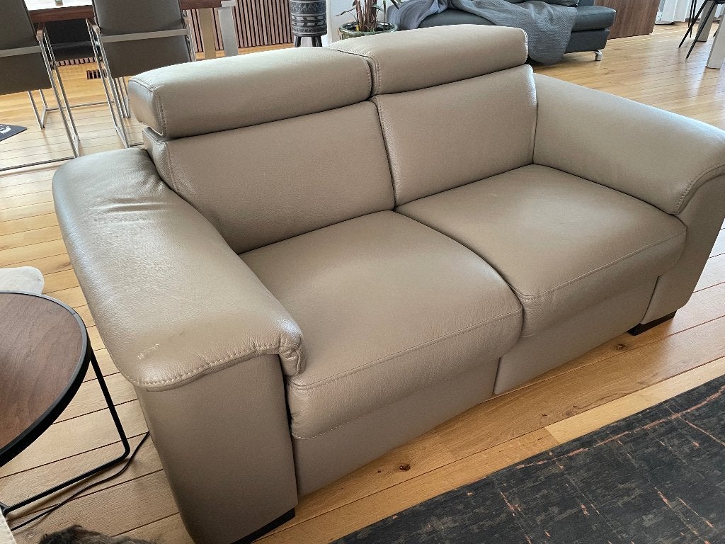 Leren 2-zitsbank elektrische met relaxfunctie., Ophalen, Modern, Comfort, electrisch, leder, 150 tot 200 cm, Tweepersoons