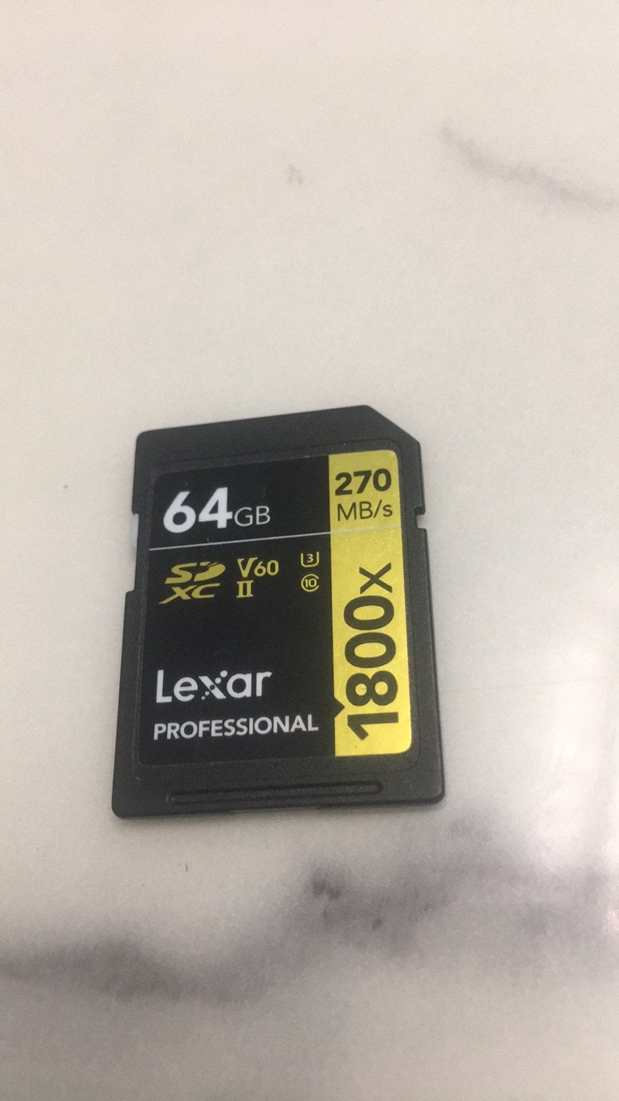 Lexar SD Pro Gold series uhs -II1800 64 GB, Ophalen of Verzenden, Zo goed als nieuw, Fotocamera, 64 GB