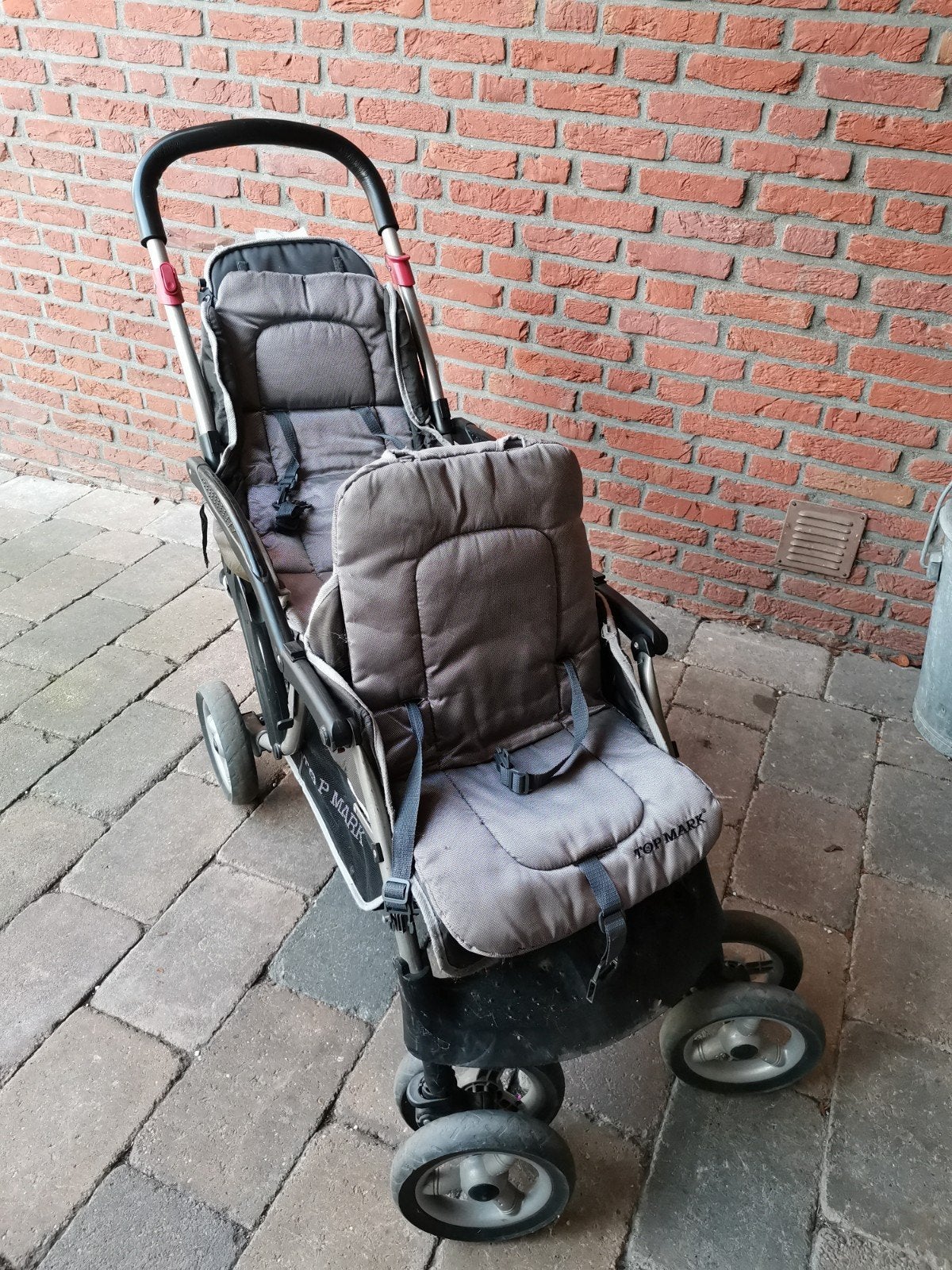 dubbele kinderwagen merk topmark., Kinderen en Baby's, Buggy's, Ophalen, Gebruikt