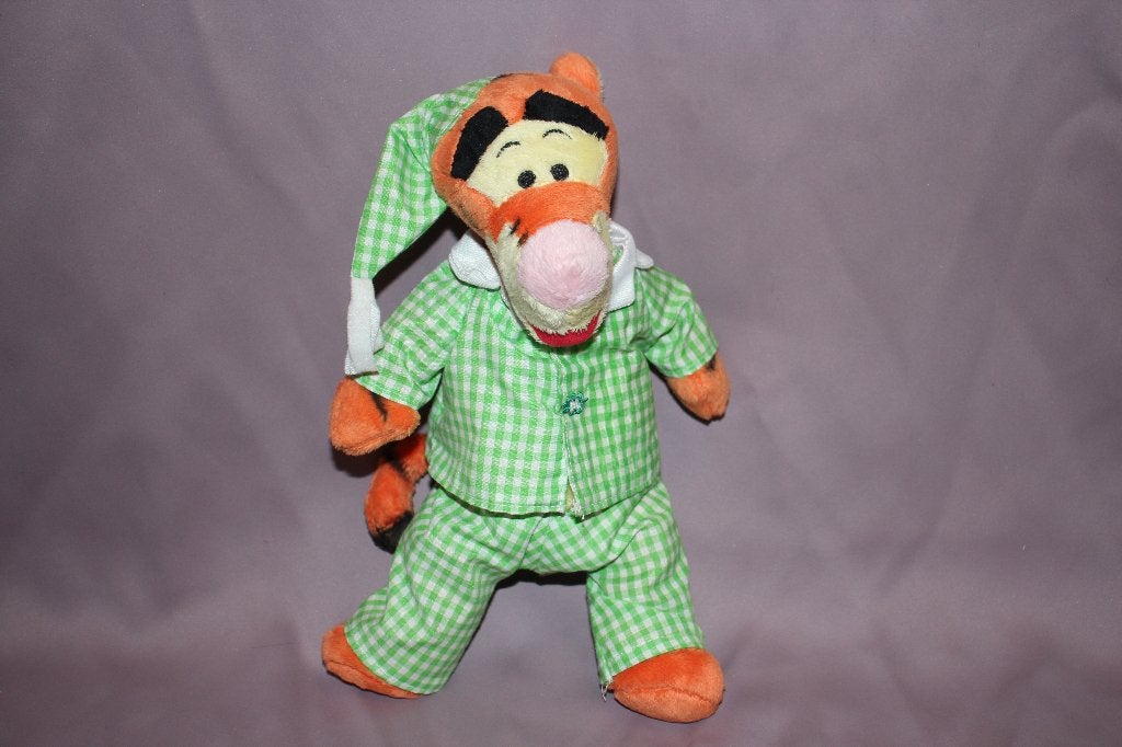 Tijgertje van winnie the pooh in pyjama knuffel Pluche 30cm, Oranje, Disney, Disney, Ophalen of Verzenden