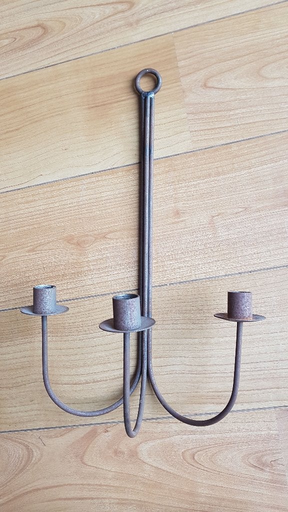 Kaarsenhouder (voor aan de wand), Ophalen, Zwart, Zo goed als nieuw, Metaal