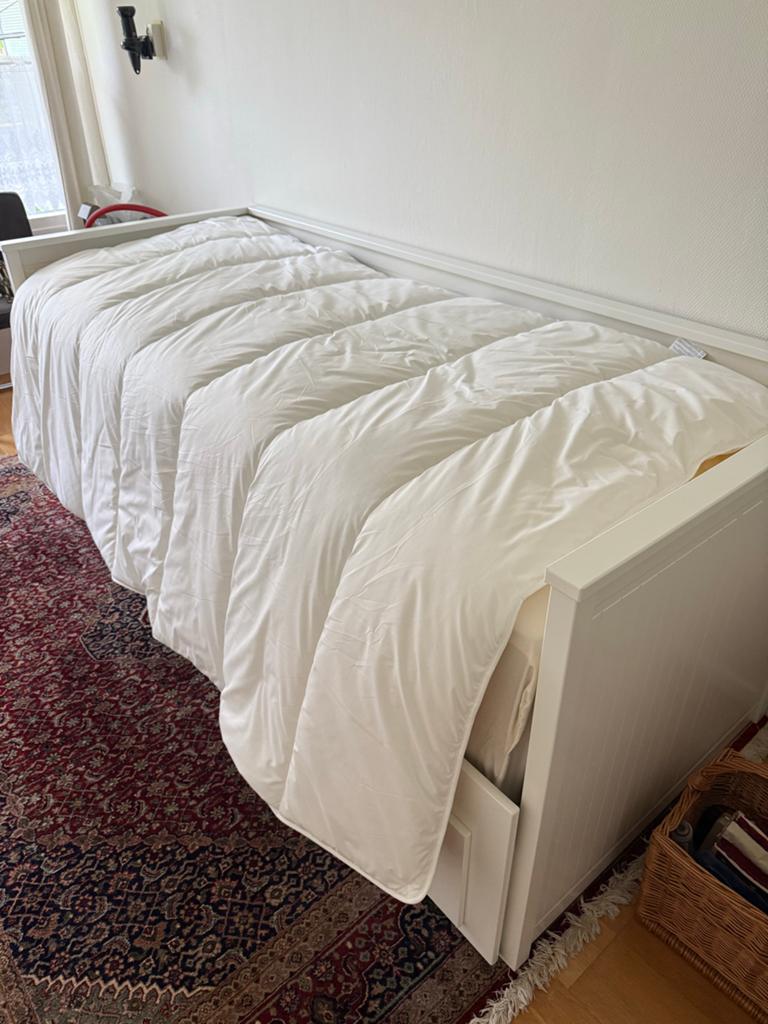 IKEA SMÅSPORRE Dekbed 140x200 cm, Eenpersoons, Wit, Zo goed als nieuw, 200 cm