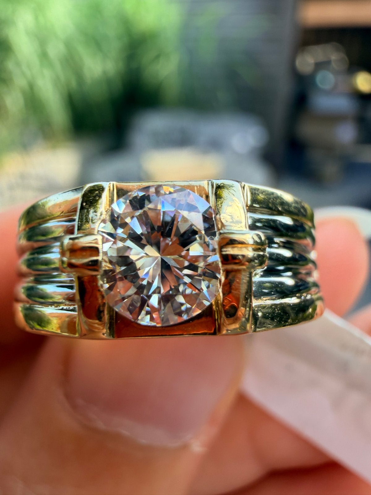 18K Gouden Ring met 0.90 ct Briljant Geslepen Diamant, Sieraden, Tassen en Uiterlijk, Ringen, Gebruikt, Dame of Heer, Kleiner dan 17