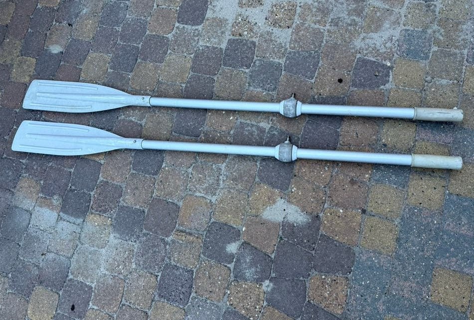 Set peddels voor een lodestar rubberboot incl bevestiging, Ophalen of Verzenden, Gebruikt, Dubbelbladige peddel