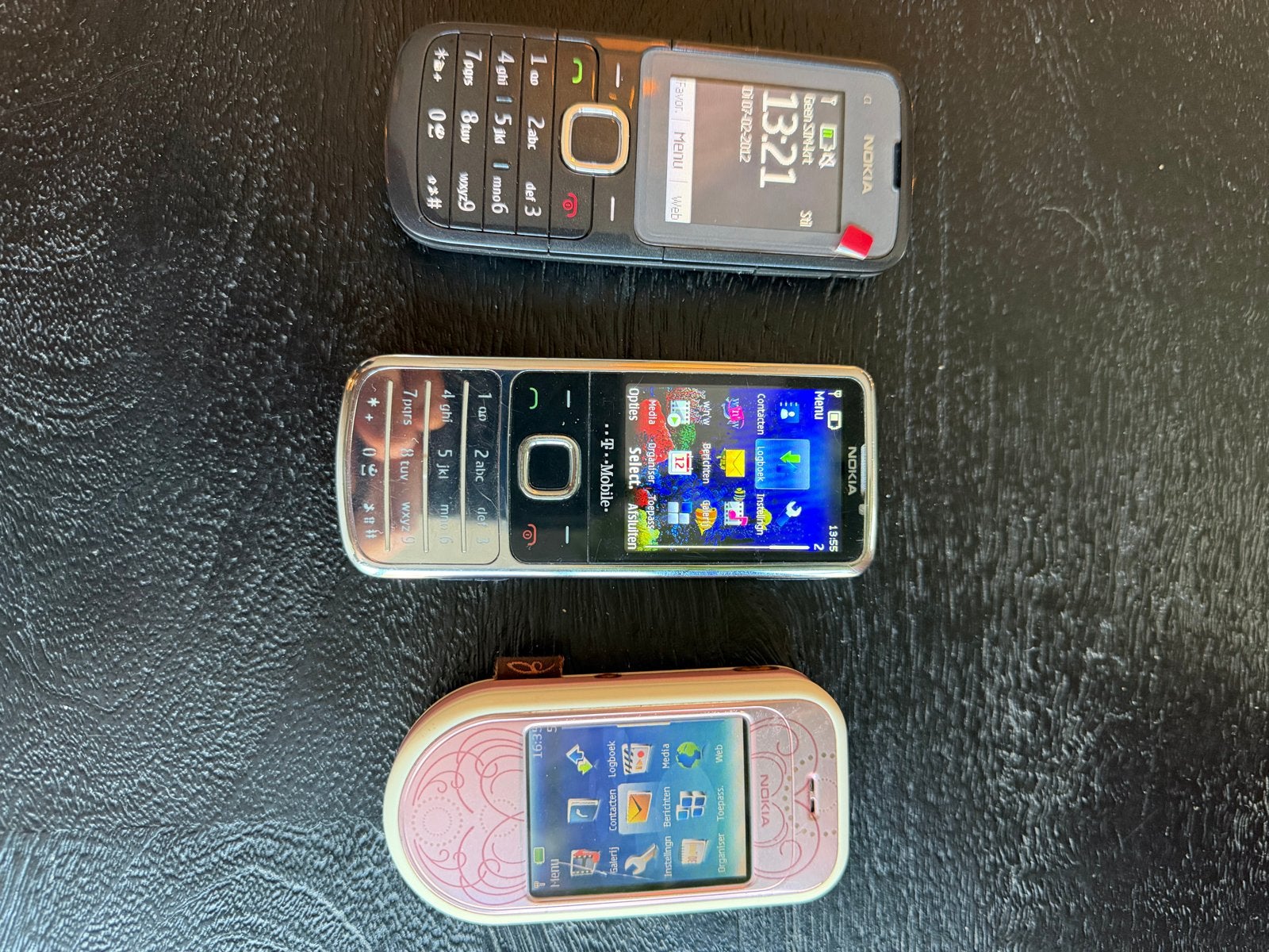 Nokia telefoons - set van 3 (klassiek, schuif, inklap), Gebruikt, Overige modellen, Overige kleuren, Fysiek toetsenbord