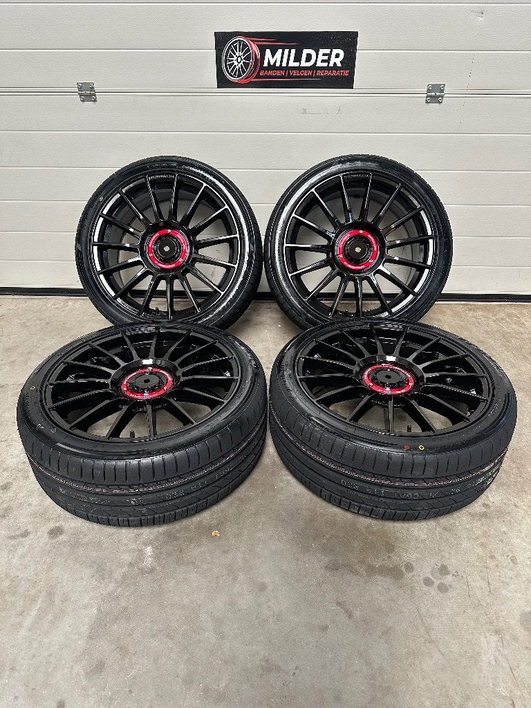 OZ Racing Look velgen + Zomerbanden 18 inch 5x112 Nieuw, 18 inch, Velg(en), Industrieweg oodt 5b9, Nieuw