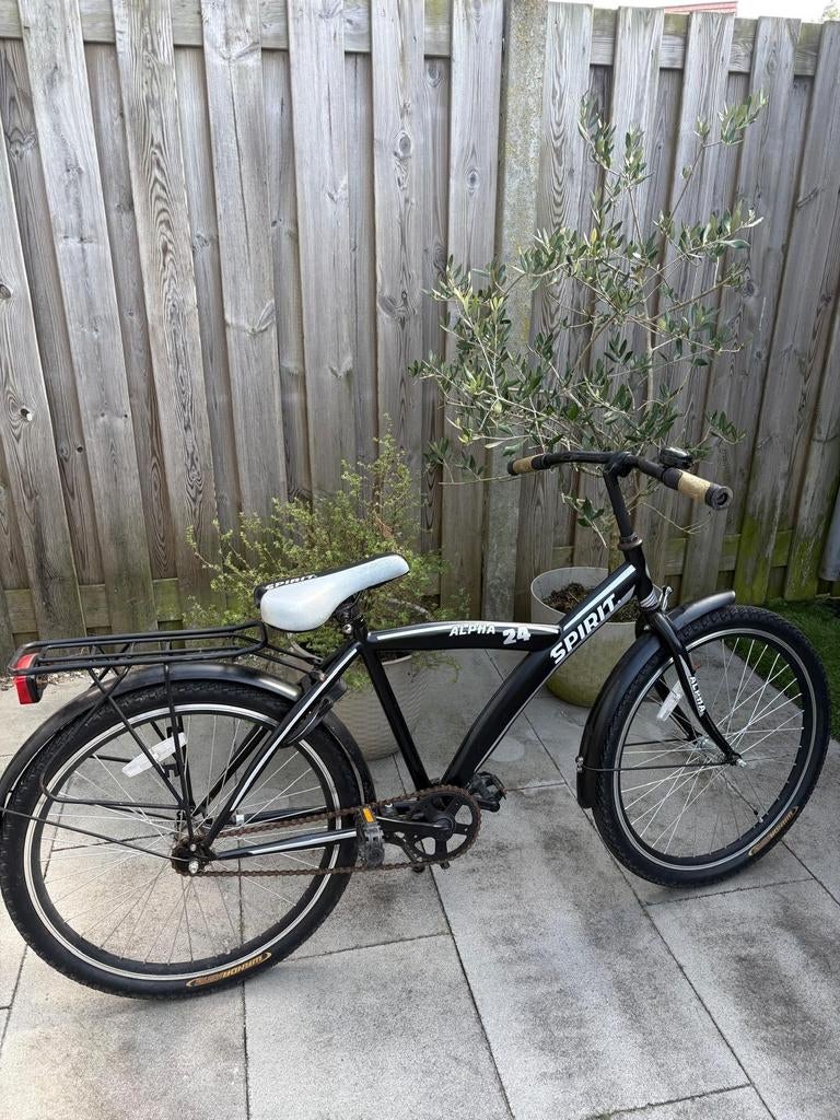Spirit Alpha 24 inch kinderfiets - Zwart, Minder dan 49 cm, Ophalen, Gebruikt, Overige merken
