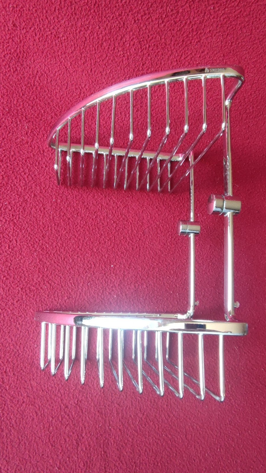 Luxe Smedbo Douchekorf - Dubbel Hoekrek - Chroom, Ophalen of Verzenden, Gebruikt, Zilver, Douche-accessoire