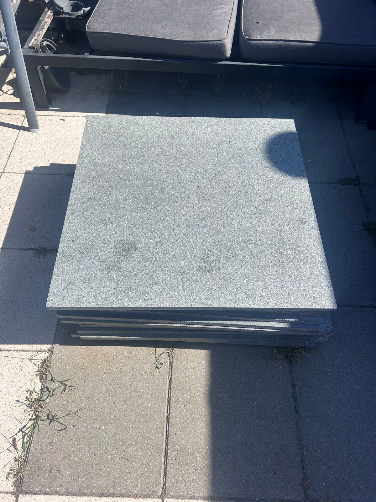 Terrastegels 80x80 cm (ca. 9 m²) met opsluitbanden, Ophalen, Gebruikt, 5 tot 10 m², Vloertegels