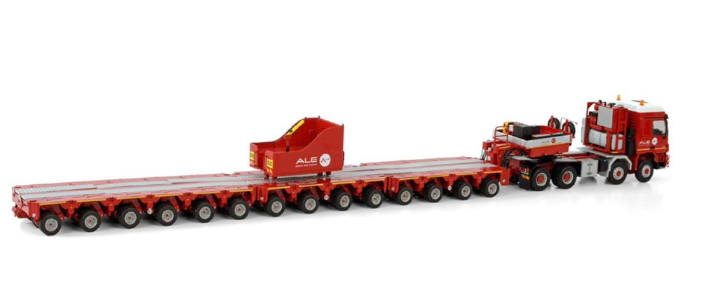 WSI MERCEDES ACTROS 8x8 + BALLAST SCHEUERLE SET ALE MAMMOET, Hobby en Vrije tijd, Modelauto's | 1:50, ., Nieuw, Ophalen of Verzenden