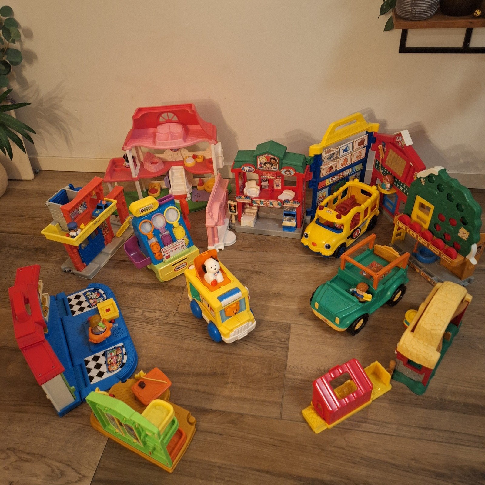 Grote set Fisher-Price Little People en Little Tikes kassa, Ophalen, Gebruikt