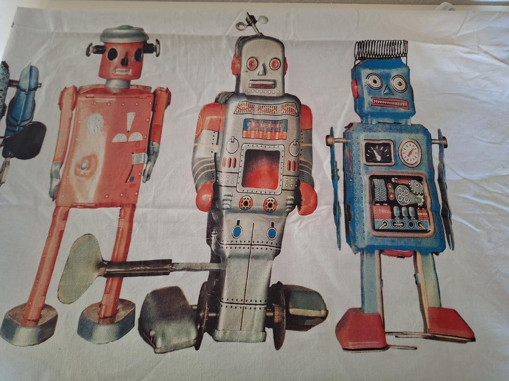 Dekbedovertrek jongen met robotprint en kussensloop, Ophalen of Verzenden, Eenpersoons, Dekbedovertrek