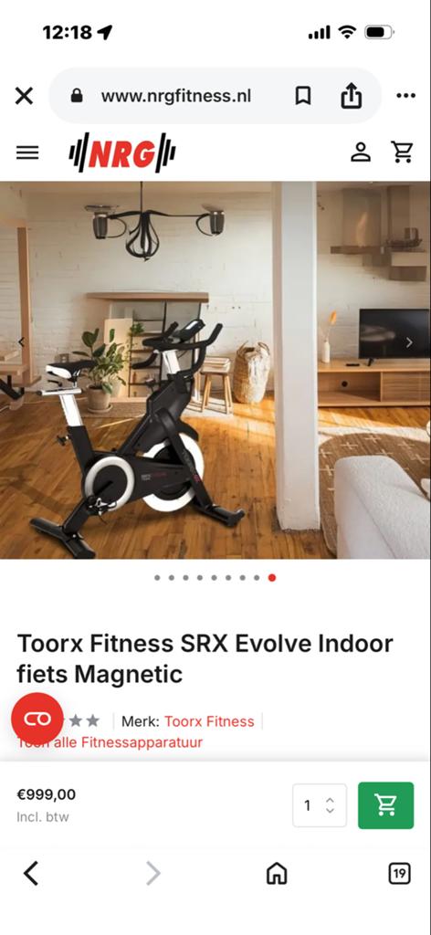 Toorx Fitness SRX Evolve Indoor fiets Magnetic, Sport en Fitness, Fitnessmaterialen, Ophalen, Nieuw, Benen, Overige typen