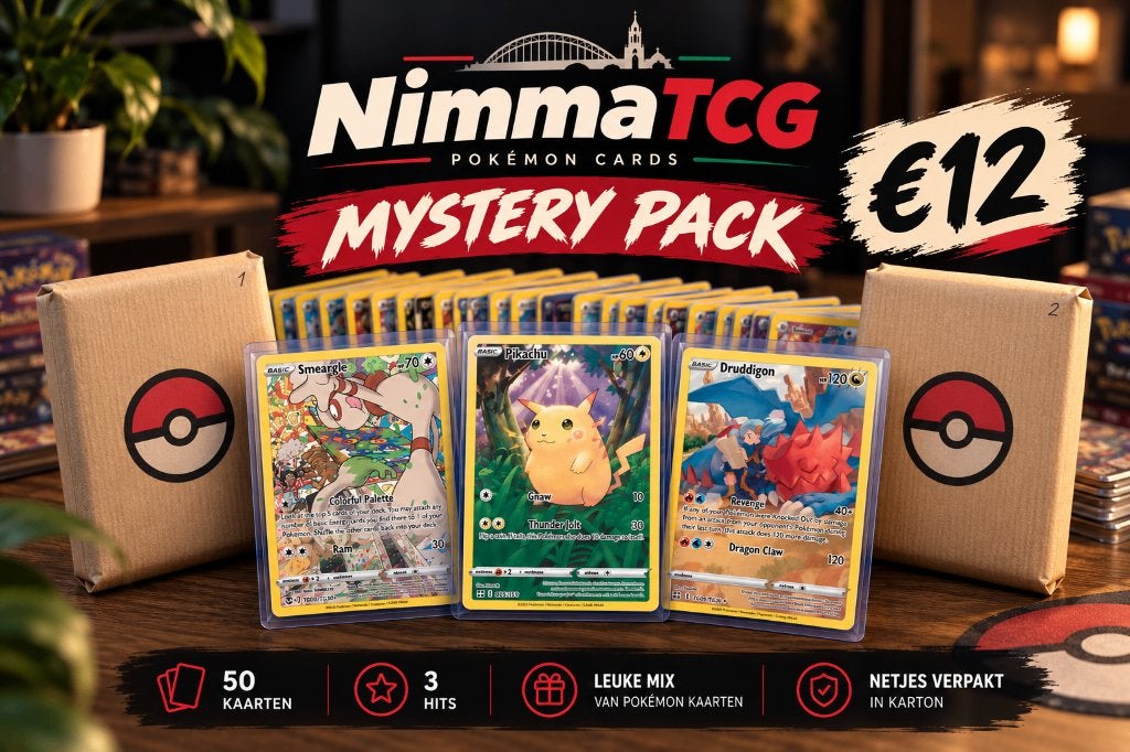 Pokémon Mystery Pack - 50 kaarten + 3 hits - €12, Ophalen of Verzenden, Nieuw, Meerdere kaarten