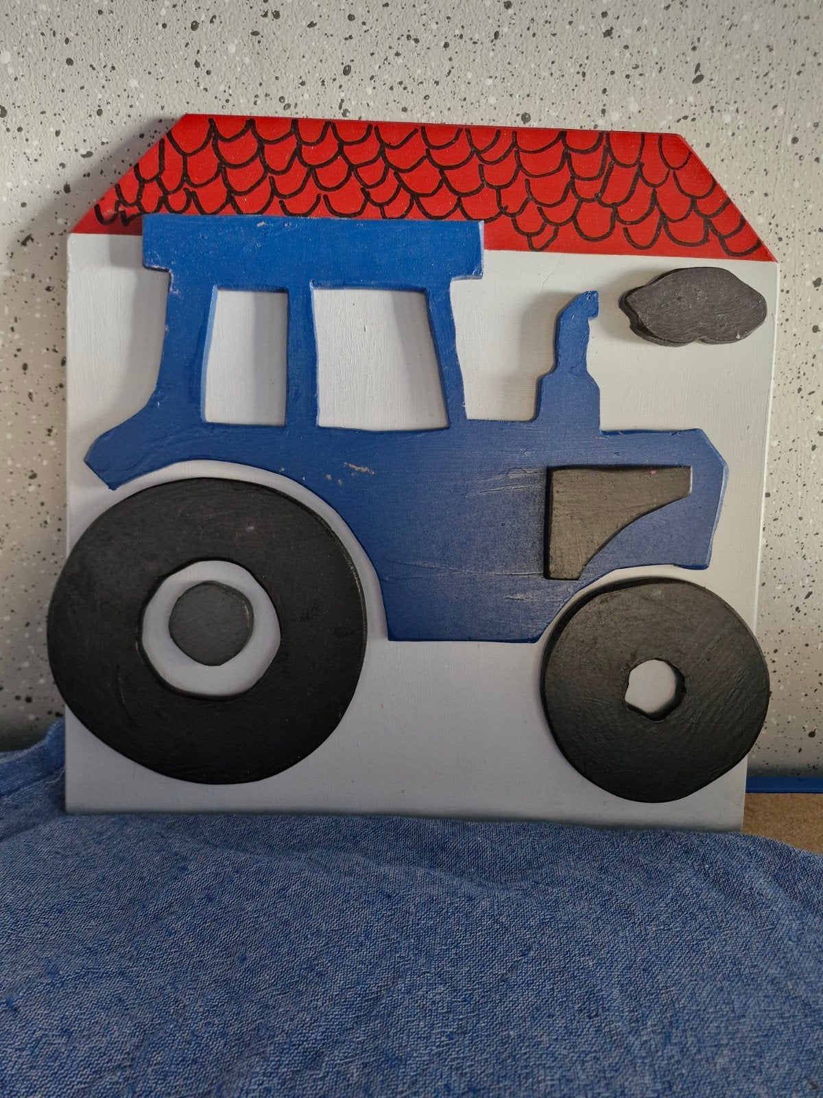 Houten tractor wanddecoratie voor kinderkamer, Ophalen of Verzenden, Zo goed als nieuw, Jongen of Meisje