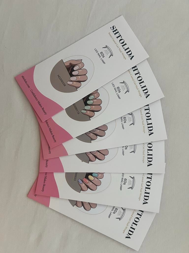 SHTOLIDA Gellack Nagelstickers - Semi-Cured Gel Wraps, Overige kleuren, Nieuw, Ophalen of Verzenden, Handen en Nagels