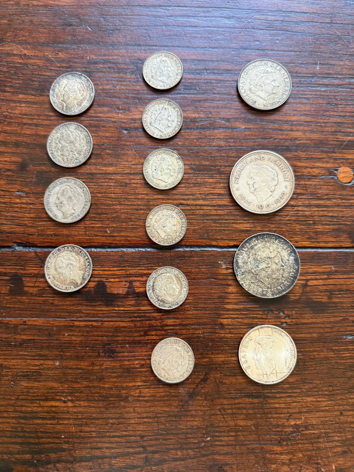 Collectie Zilveren Guldens en 10 Gulden Munten, Postzegels en Munten, Munten | Nederland, Setje, Zilver, Koningin Wilhelmina, Overige waardes