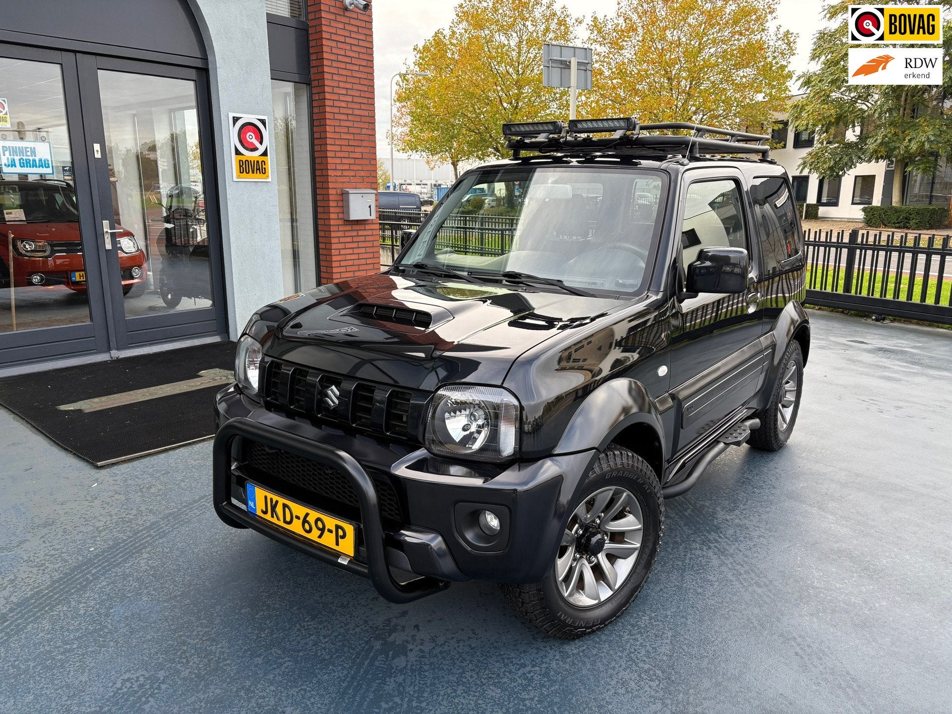 Suzuki JIMNY 1.3 Rhino 4X4 LEDER LMV AIRCO, Auto's, Suzuki, Gebruikt, Euro 6, 4 stoelen, Zwart