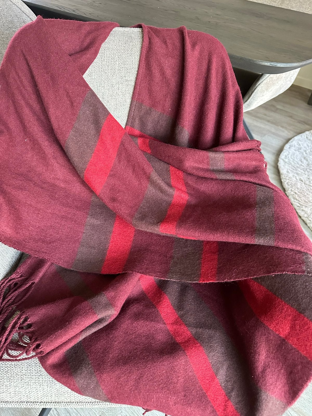 Omslagdoek Sjaal XXL Poncho Burgundy Rood Bruin Nieuw, Ophalen of Verzenden, Nieuw