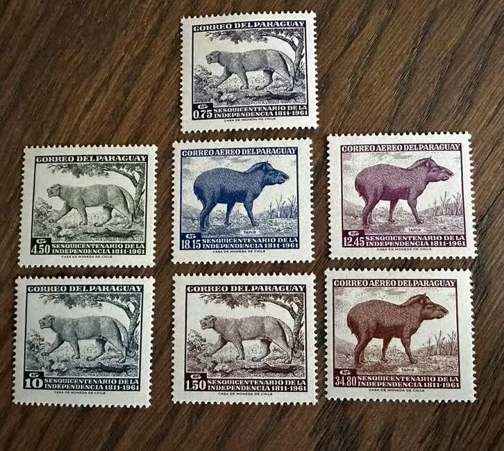 Paraguay 1961 Dieren postfris postzegels, Ophalen of Verzenden, Postfris