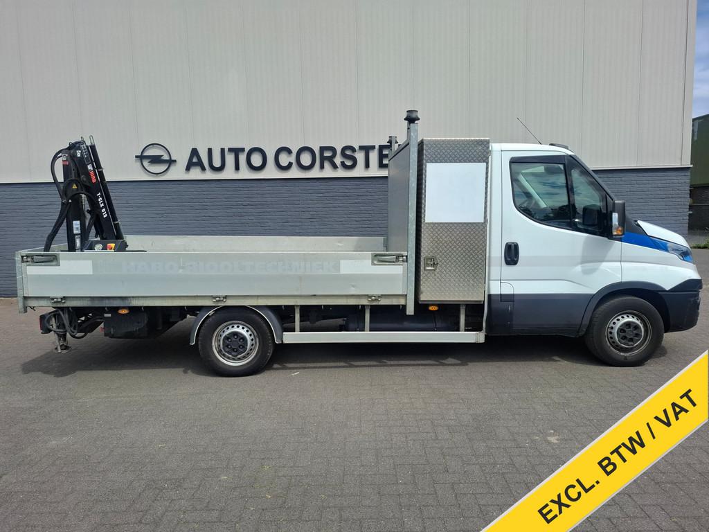 Iveco Daily 3.0I CNG Kraan Laadbak AUT-6 HIAB 3-Persoons Nav, Auto's, Gebruikt, 4 cilinders, Iveco, Wit