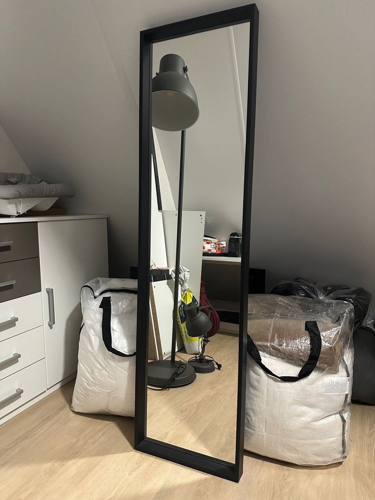 Spiegel zwart, Huis en Inrichting, Woonaccessoires | Spiegels, Ophalen, Minder dan 50 cm, 100 tot 150 cm, Zo goed als nieuw