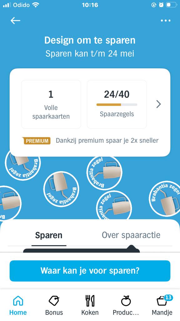 Brabantia spaarkaart AH, Ophalen of Verzenden, Winkel, Super of Benzinepomp, Volle spaarkaart