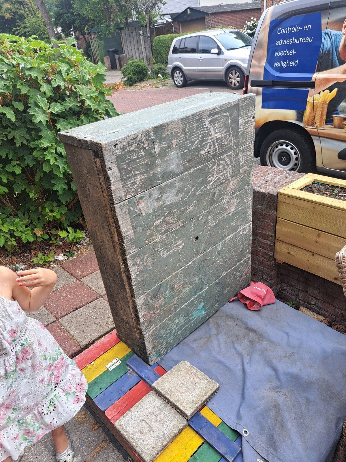 Tuin hoekbank met tafeltje zonder kussens, Tuin en Terras, Tuinsets en Loungesets, Ophalen, 4 zitplaatsen, Gebruikt, Bank
