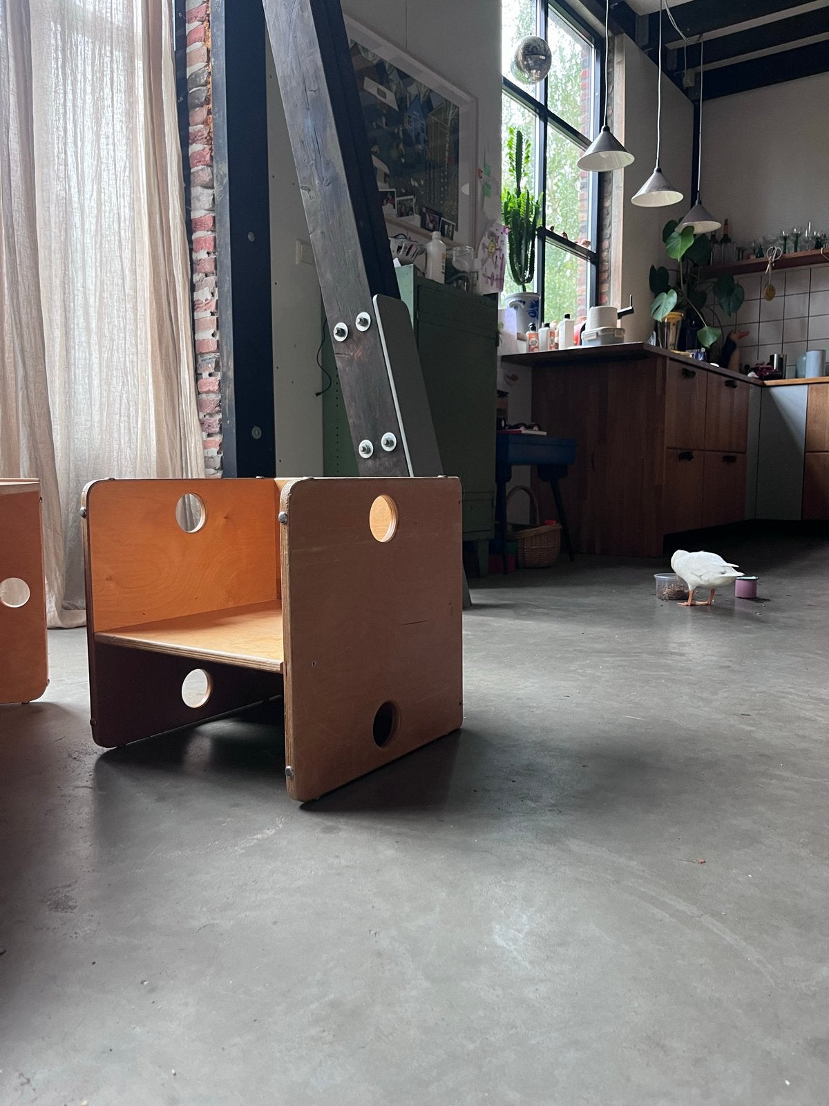 Vintage Educo speelmeubel set: bankje en 2 stoeltjes, Ophalen, Gebruikt, Stoel