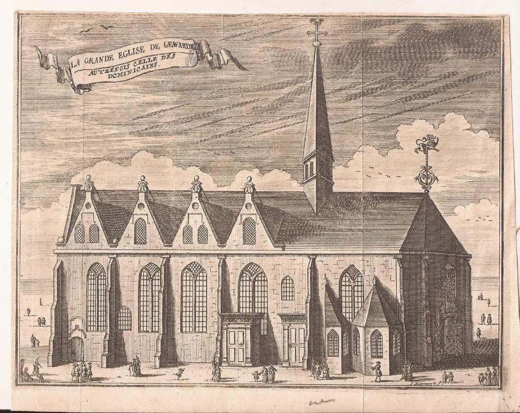 Leeuwarden. Grote kerk La Grande Église de Lewarde Harrewyn, Ophalen of Verzenden
