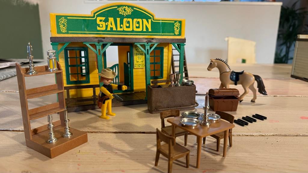 Playmobil Western Saloon Set 3461 (1983), Ophalen of Verzenden, Gebruikt, Complete set