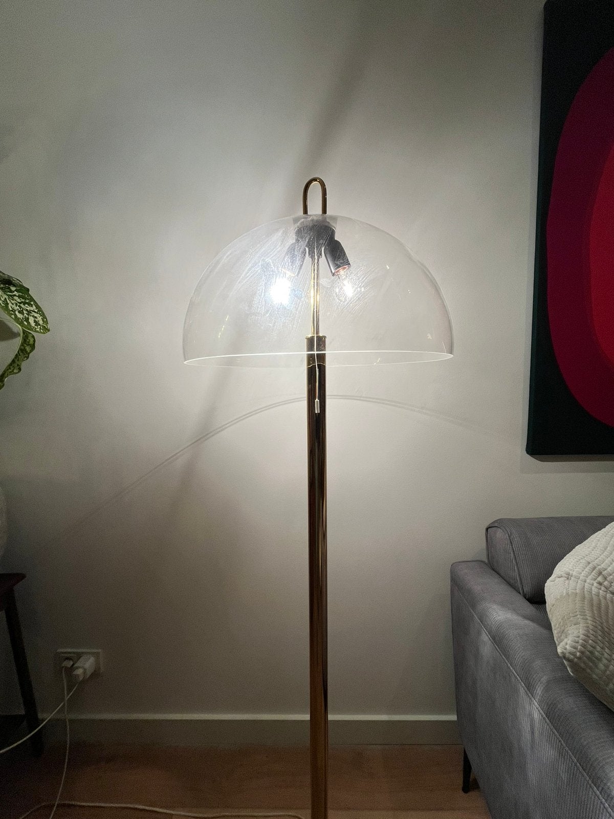 Vintage messing Wila mushroom vloerlamp model A3909, Huis en Inrichting, Lampen | Vloerlampen, Ophalen, Gebruikt, Vintage, E27 (groot)