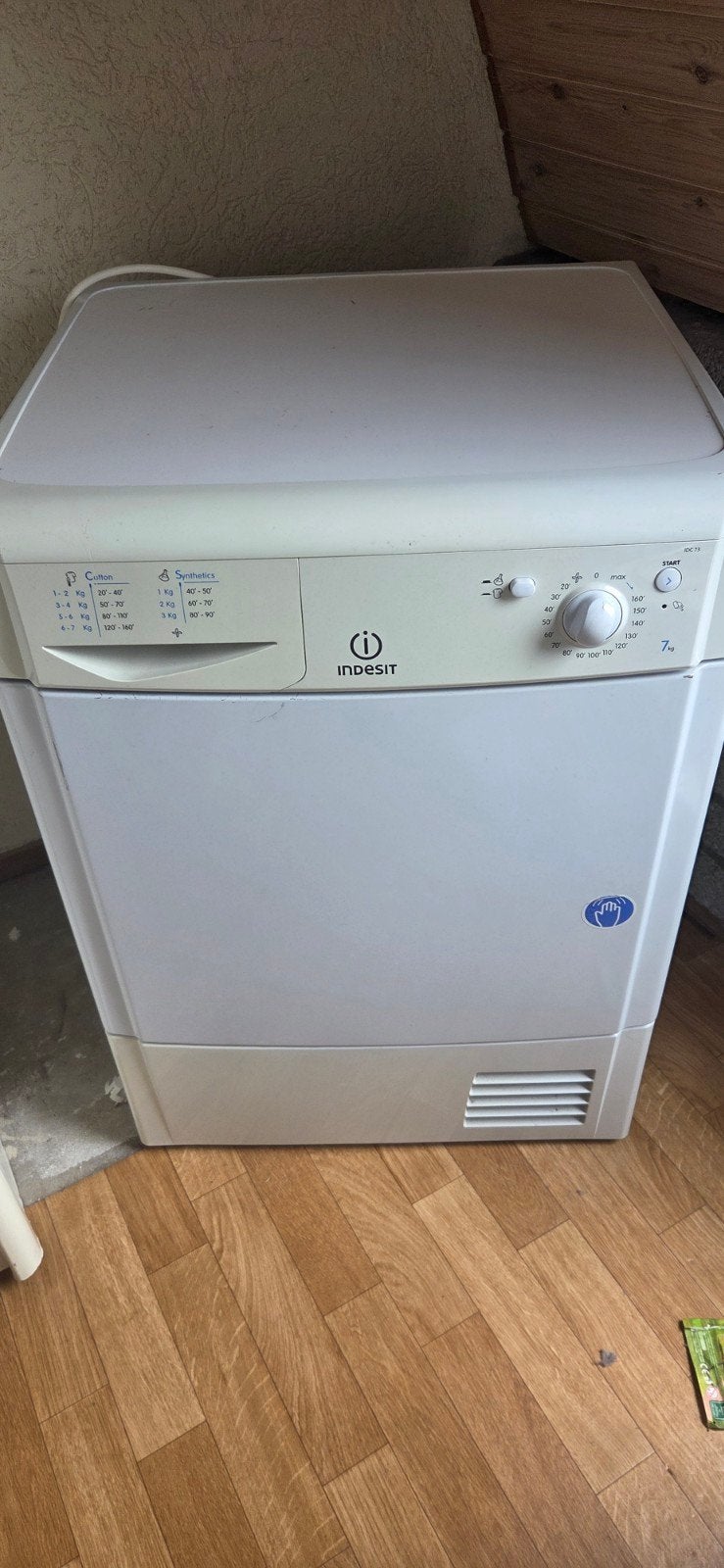 Indesit IDC 73 Condensdroger - 7 kg inhoud, Witgoed en Apparatuur, Wasdrogers, Ophalen, 6 tot 8 kg, Gebruikt, 85 tot 90 cm