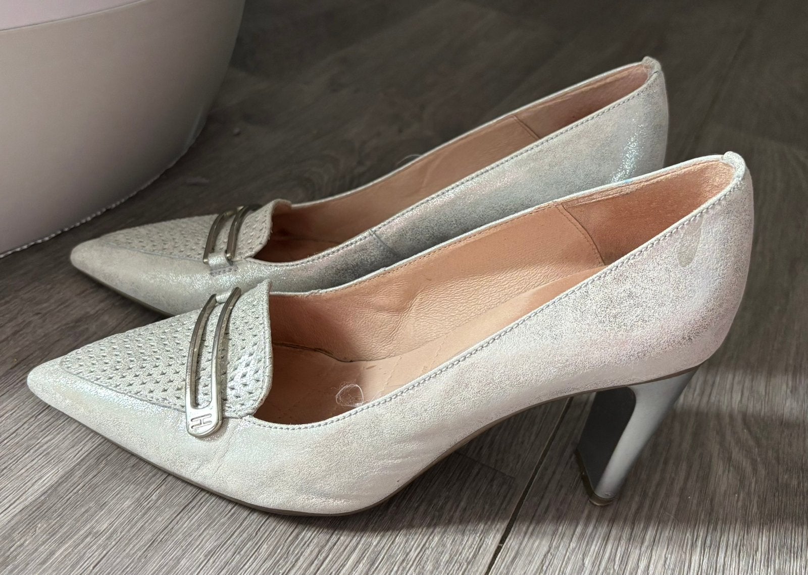 Zilveren pumps Hispanitas maat 38,5, Ophalen of Verzenden, Zo goed als nieuw, Overige kleuren, Pumps