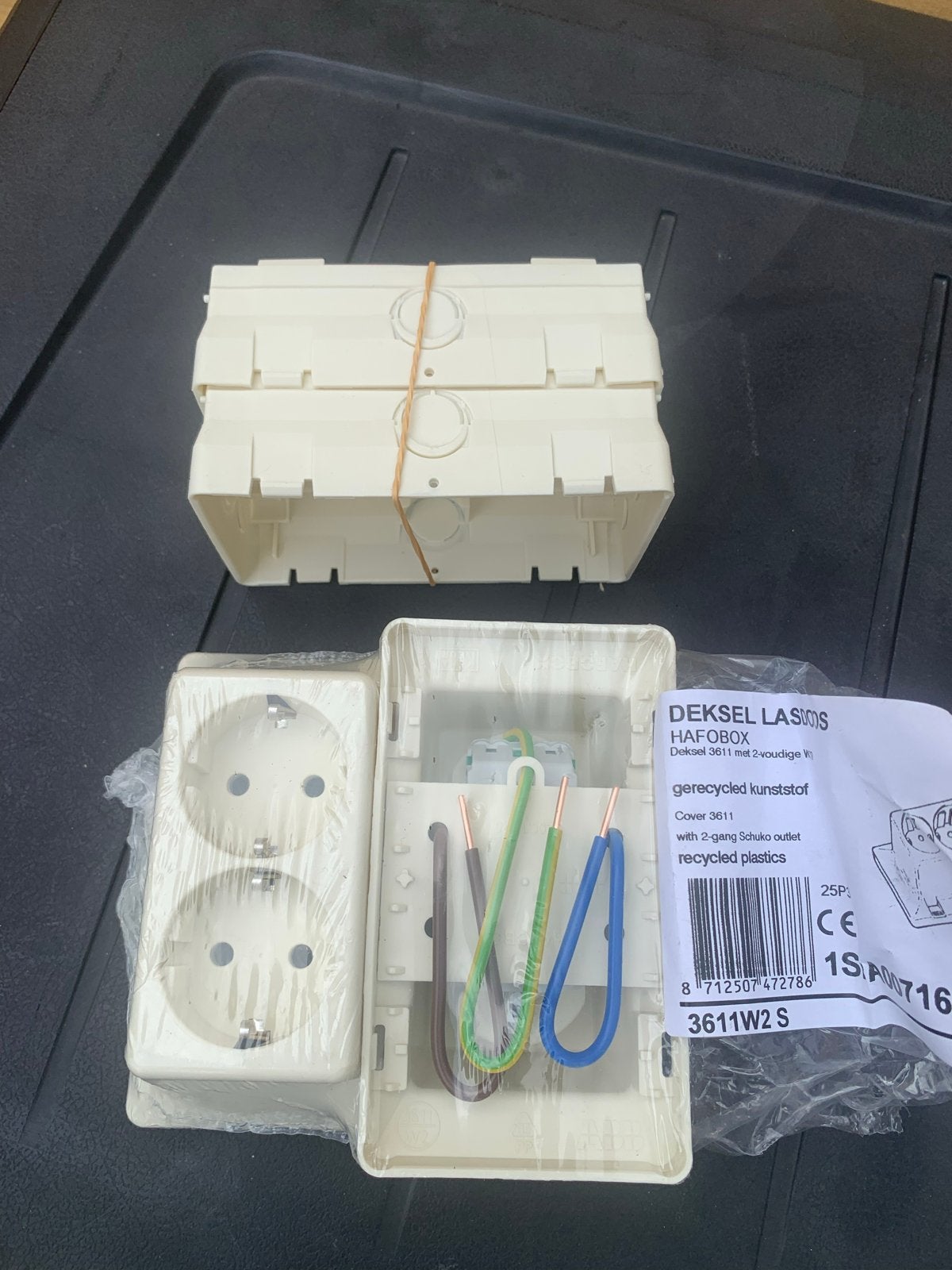 HAFOBOX Deksel 3611 met 2-voudige Schuko stopcontact, Ophalen of Verzenden, Nieuw, Overige merken, Stopcontact