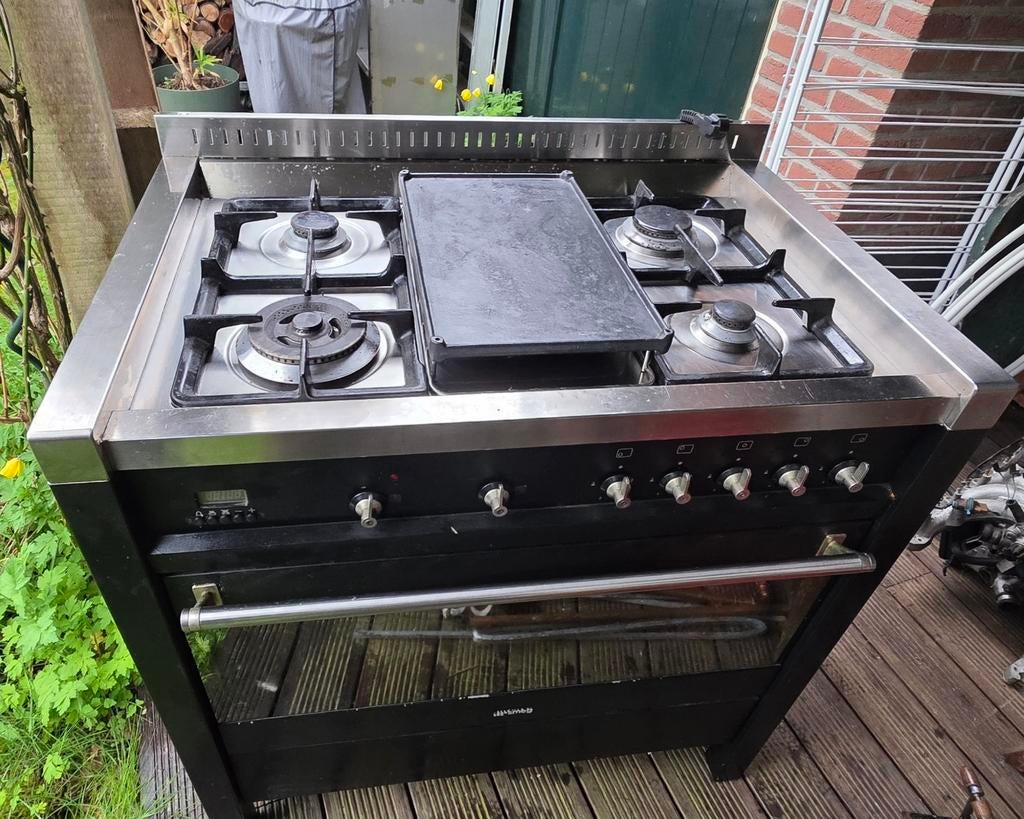 Smeg 5 pits gasfornuis met elektrische oven., Ophalen, Gebruikt, 60 cm of meer, Gas