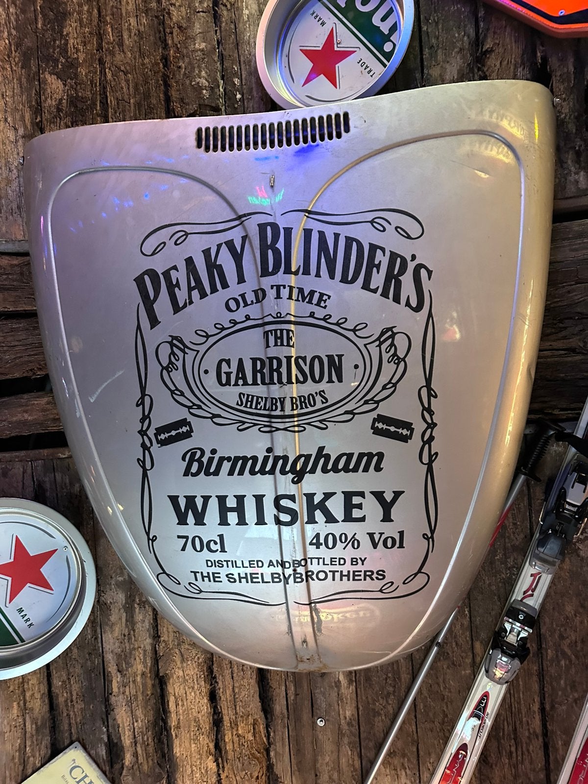 Te koop VW Kever kap met Peaky Blinders reclame., Ophalen, Reclamebord, Plaat of Schild, Overige merken