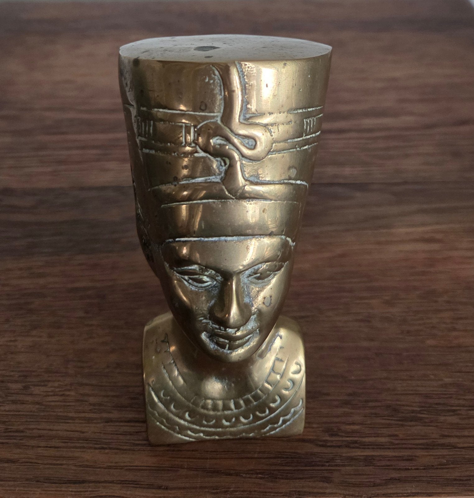 Vintage messing Nefertiti buste (15 cm) – Made in Korea, Antiek en Kunst, Ophalen of Verzenden
