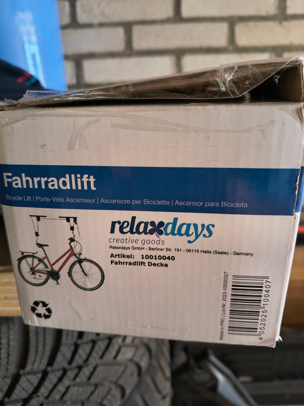 Relaxdays Fietslift - Plafondmontage - Max. 20 kg, Ophalen of Verzenden, Nieuw, Relaxdays