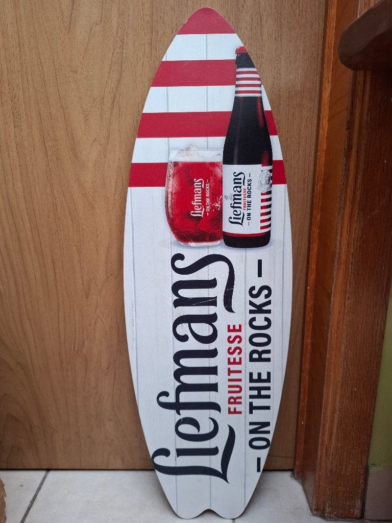 Reclamebord Liefmans surfplank, Ophalen of Verzenden, Nieuw, Reclamebord, Plaat of Schild, Overige merken