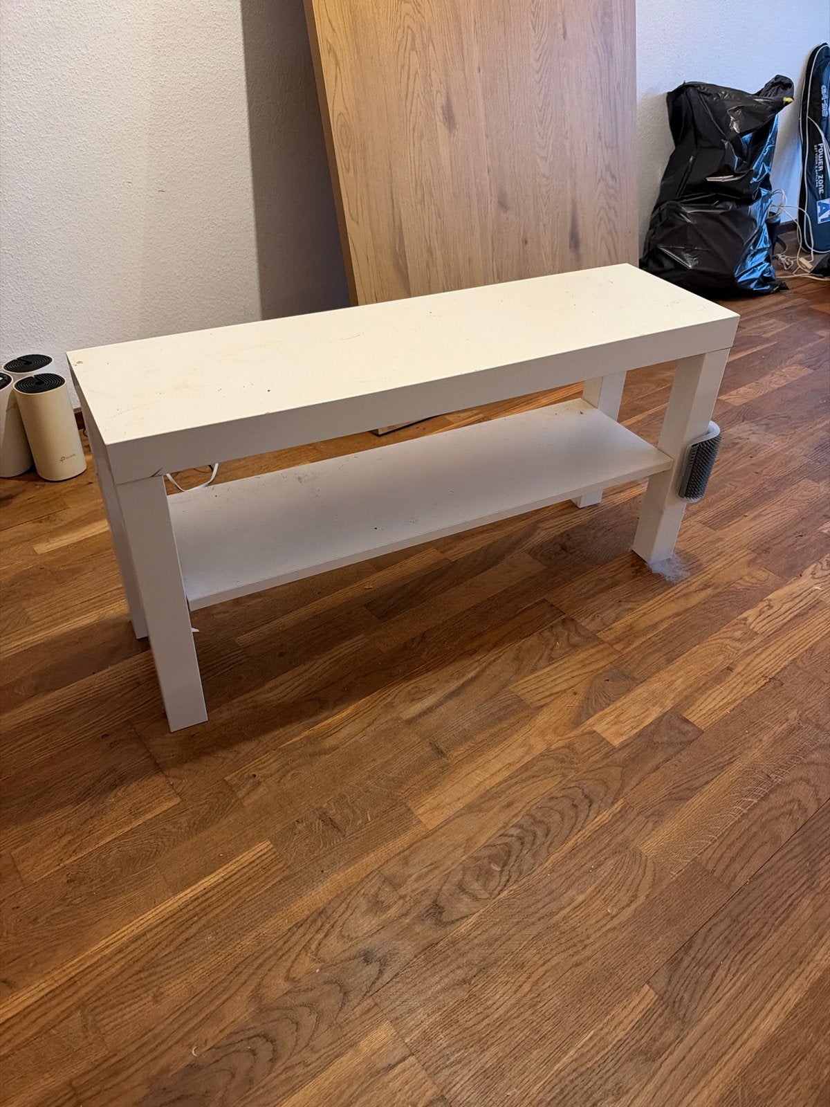 Witte rechthoekige bijzettafel/bankje, Minder dan 45 cm, Gebruikt, Ophalen of Verzenden, 75 cm of meer