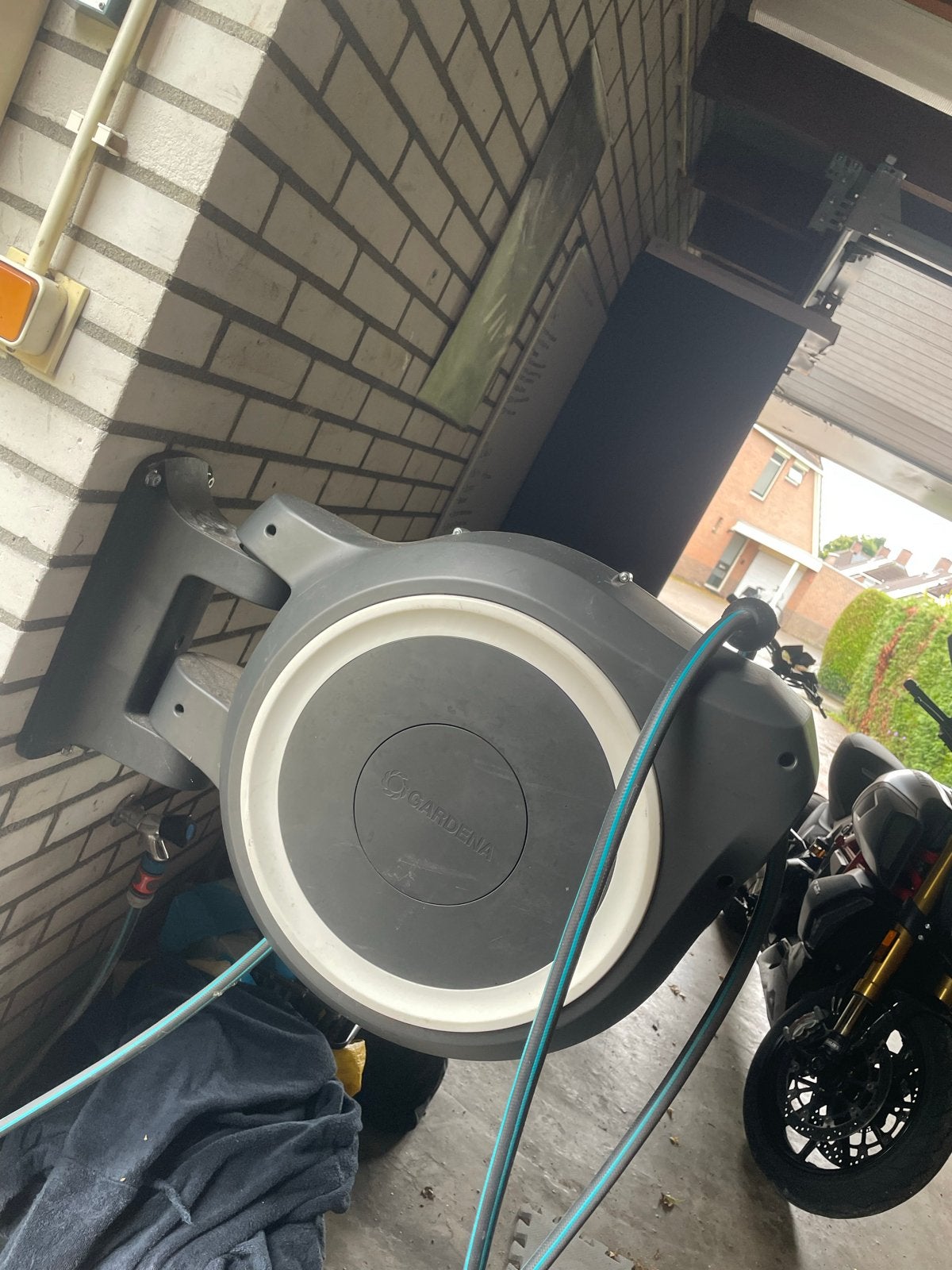 Gardena Tuinslanghaspel met slang 25M roll up, Tuin en Terras, Ophalen, Gebruikt, Tuinslanghaspel