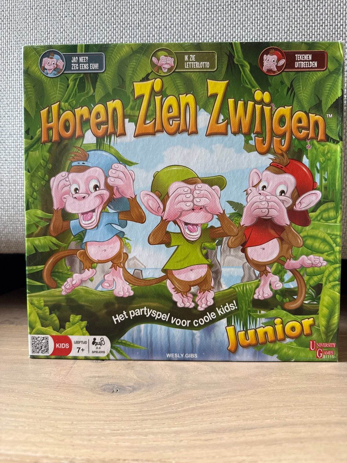 Horen Zien Zwijgen Junior - Partyspel voor kids, Hobby en Vrije tijd, Gezelschapsspellen | Bordspellen, Zo goed als nieuw, Drie of vier spelers