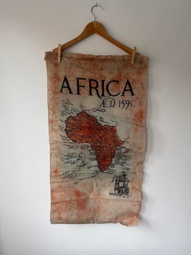 Batik wandkleed Afrika - vintage, Ophalen of Verzenden, Zo goed als nieuw, Meerkleurig, Vintage