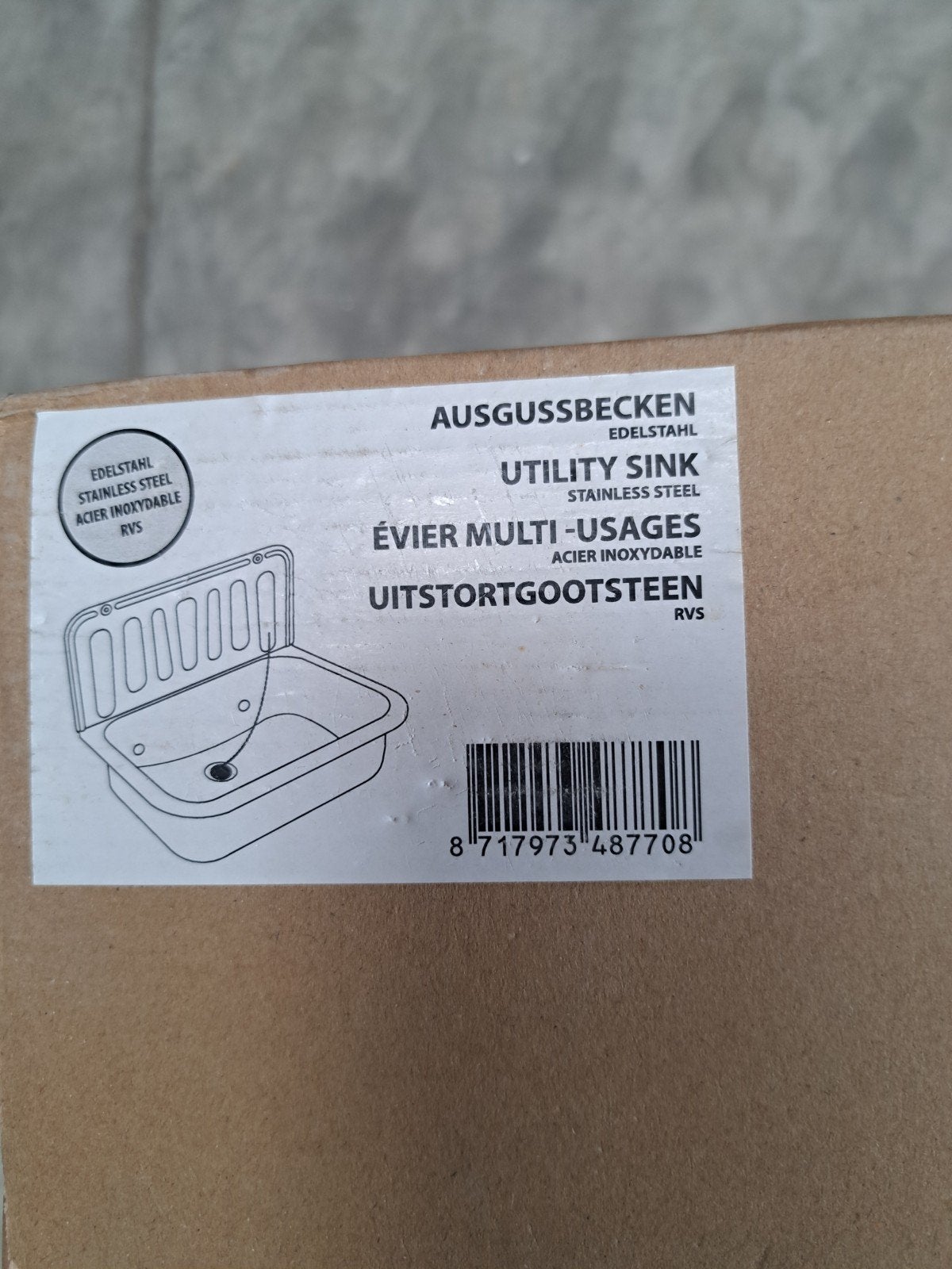 Uitstortgootsteen RVS nieuw 48,5x33x14, ., Nieuw, Ophalen of Verzenden, .