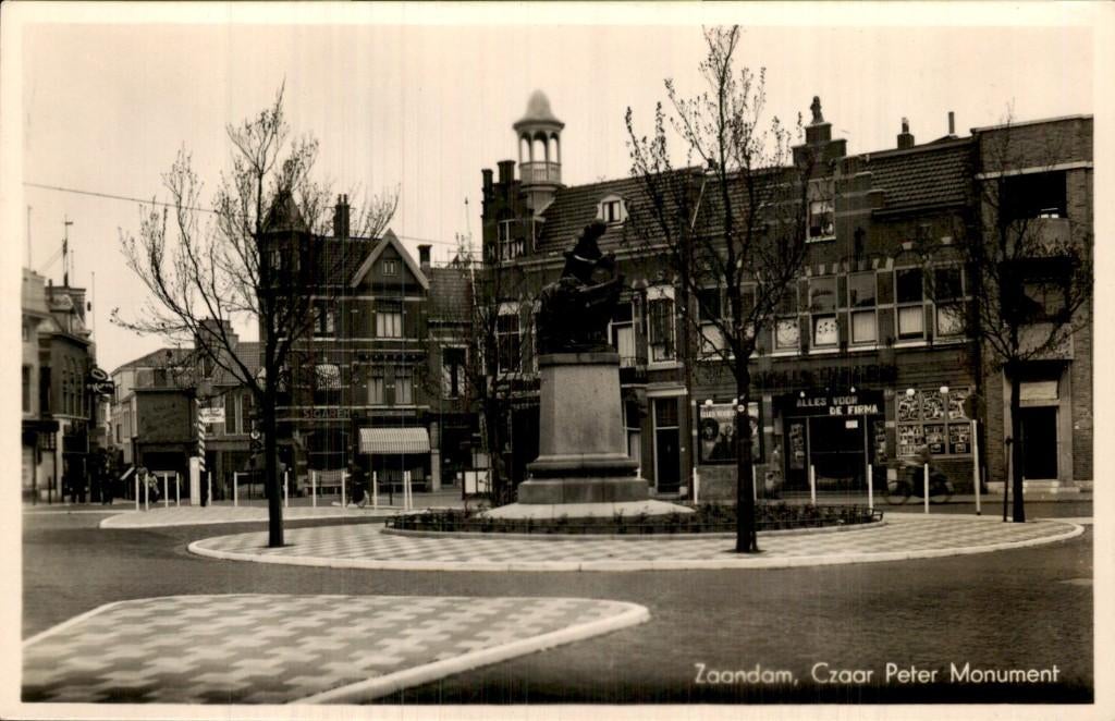 Zaandam - Czaar Peter - Monument, Verzamelen, Ansichtkaarten | Nederland, Gelopen, Noord-Holland, 1920 tot 1940, Ophalen of Verzenden