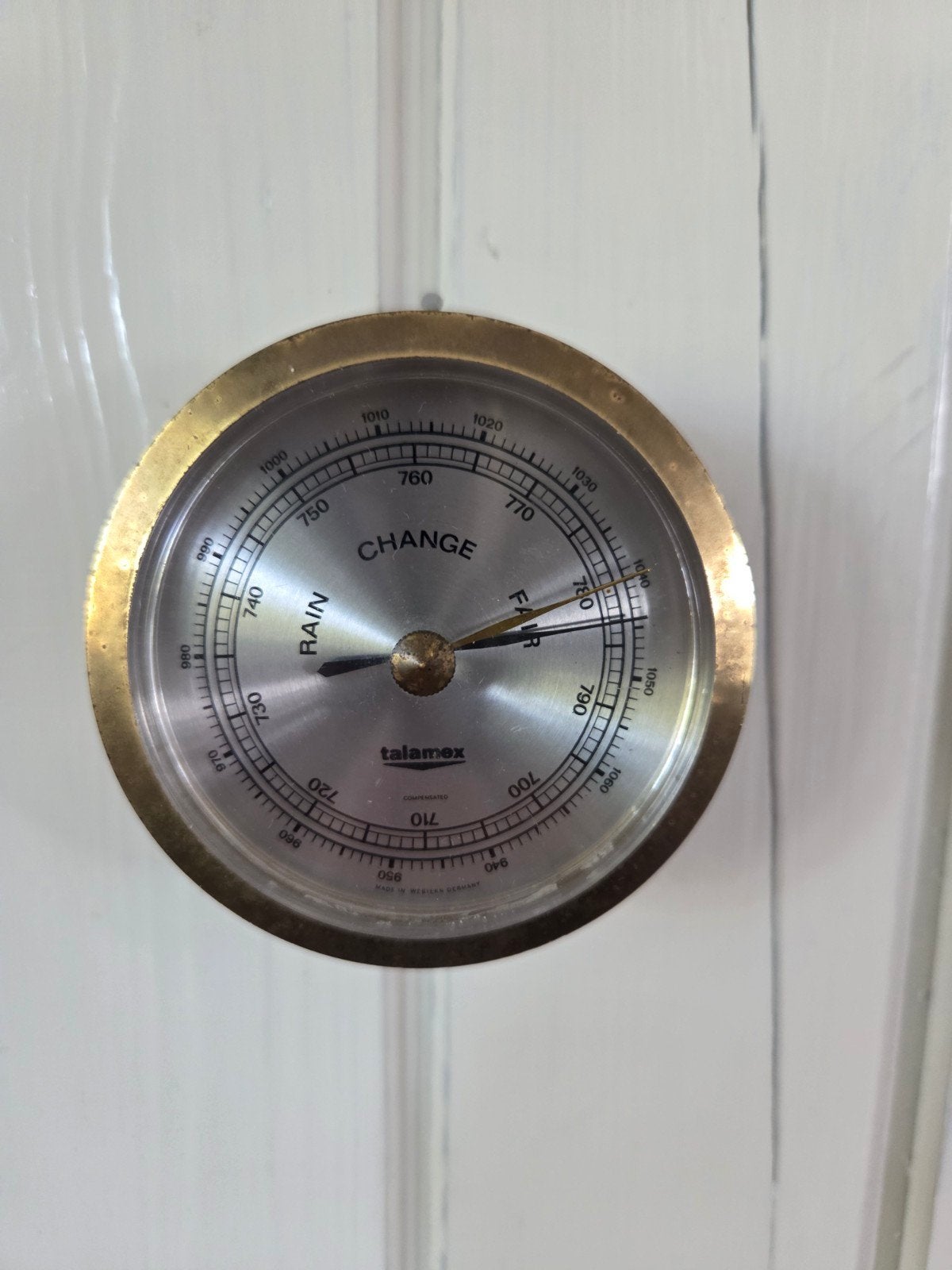 Talamax Barometer - Messing - Made in Western Germany, Ophalen of Verzenden, Gebruikt, Barometer